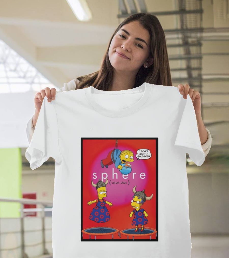 Phish X Simpsons Sphere Vegas 2026 Tour Goldfish Boogie New Springfield T-Shirt