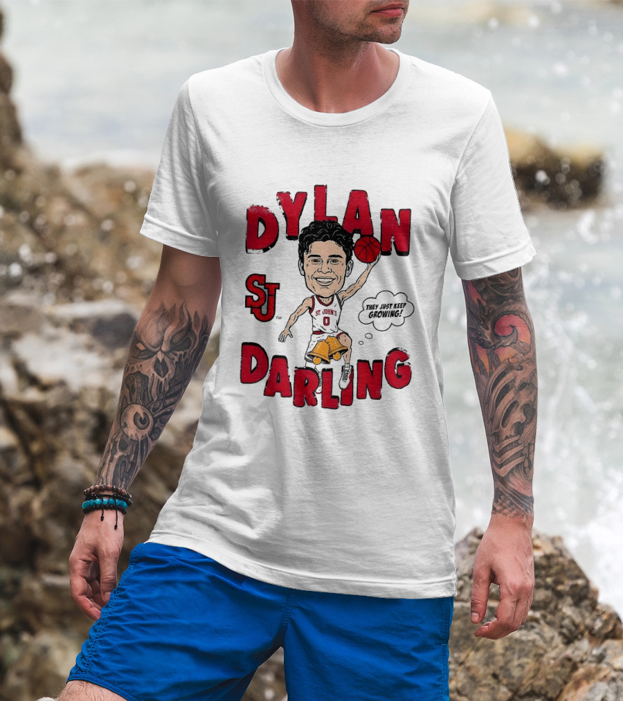 Dylan Darling St J Basketball Keep Growing Player Sketch T-Shirt