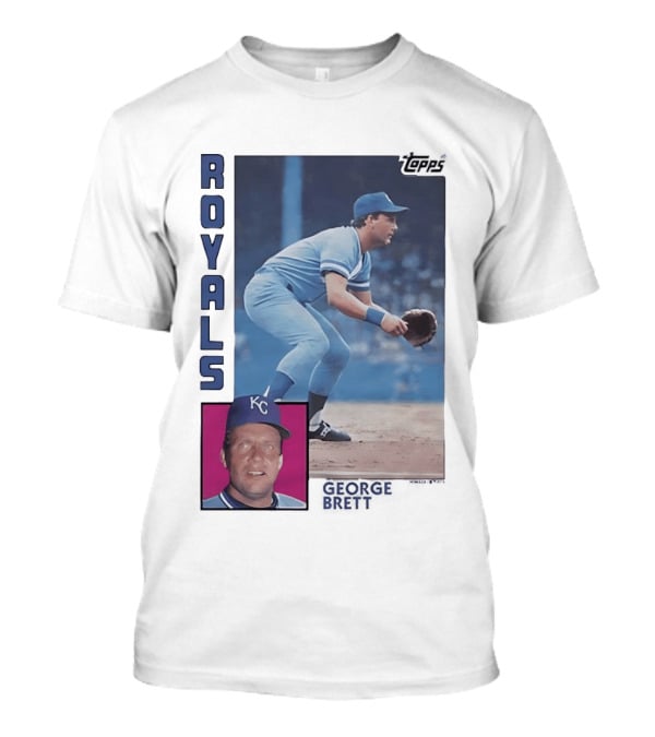 Kansas City Royals George Brett Topps 1984 Baseball Card T-Shirt