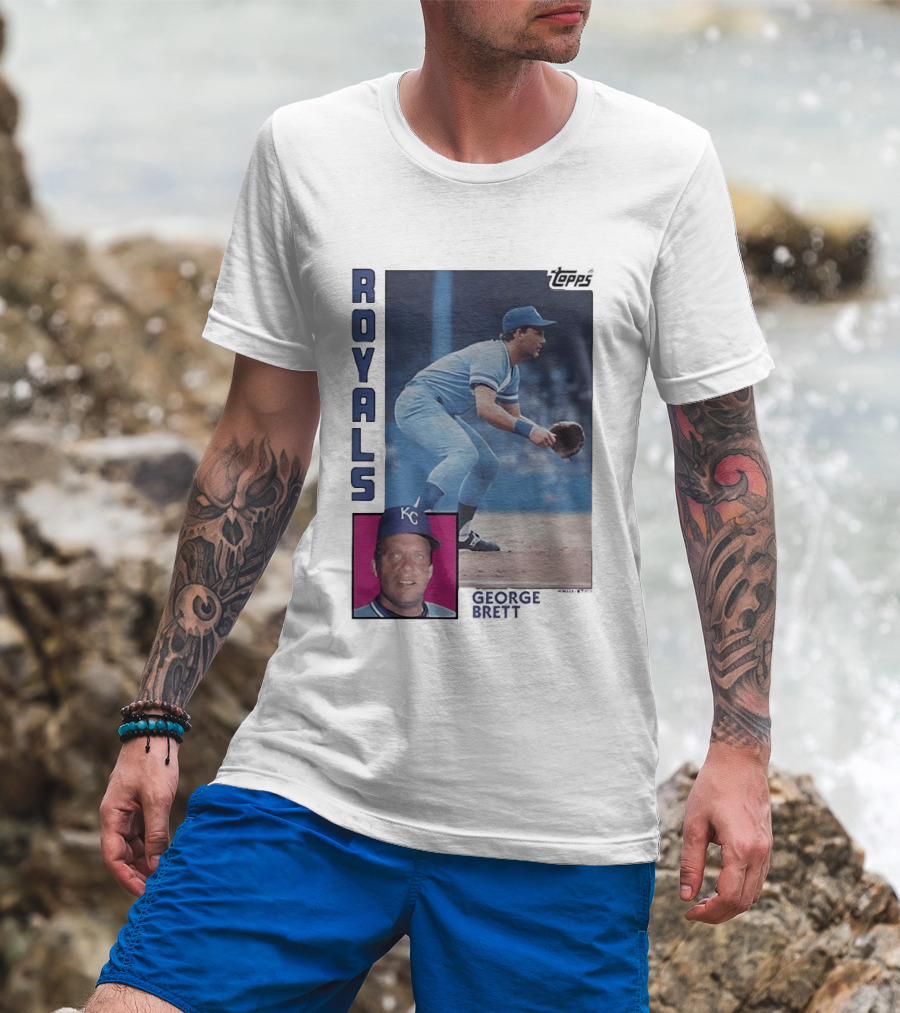 Kansas City Royals George Brett Topps 1984 Baseball Card T-Shirt