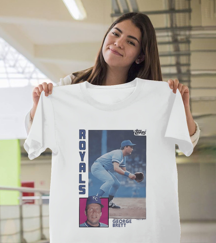 Kansas City Royals George Brett Topps 1984 Baseball Card T-Shirt