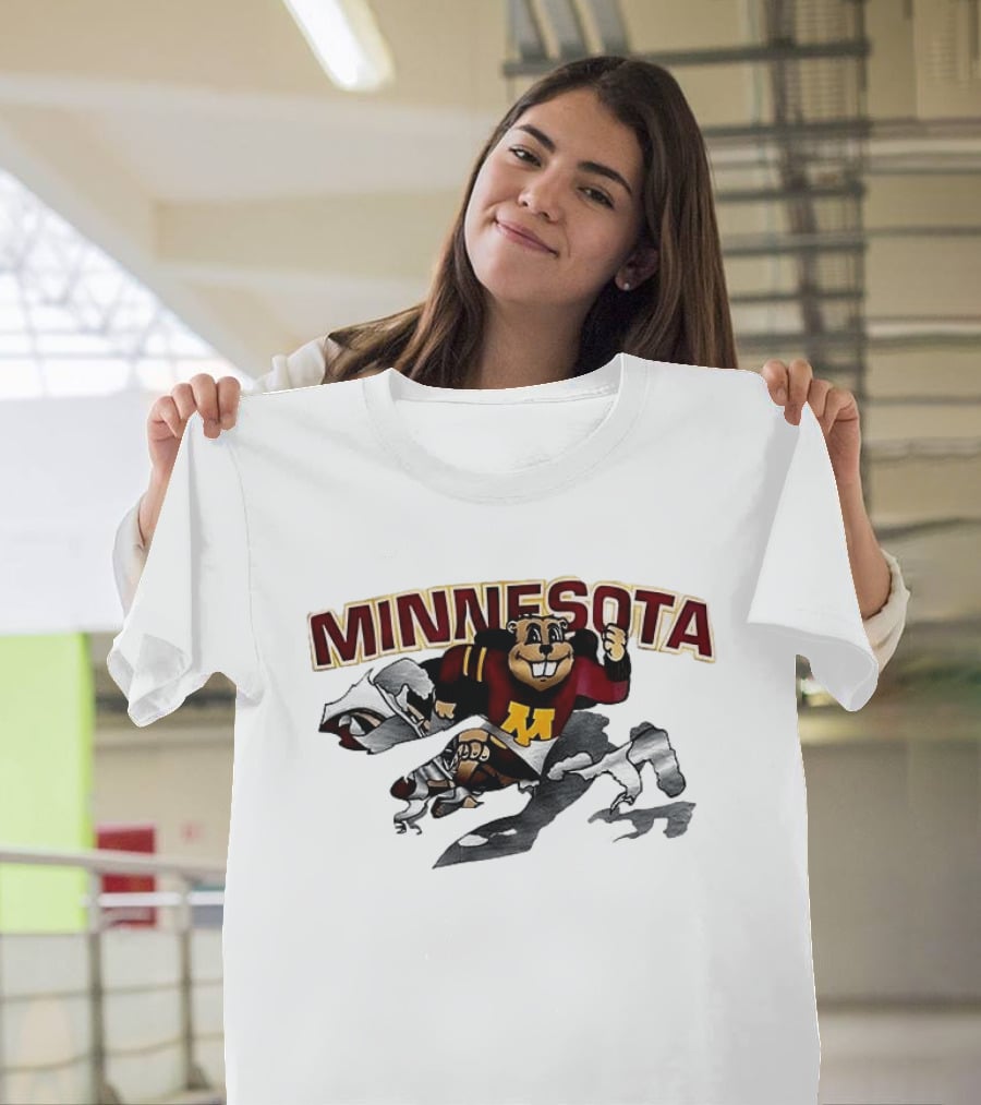Minnesota Golden Gophers Mascot Bursting Through T-Shirt