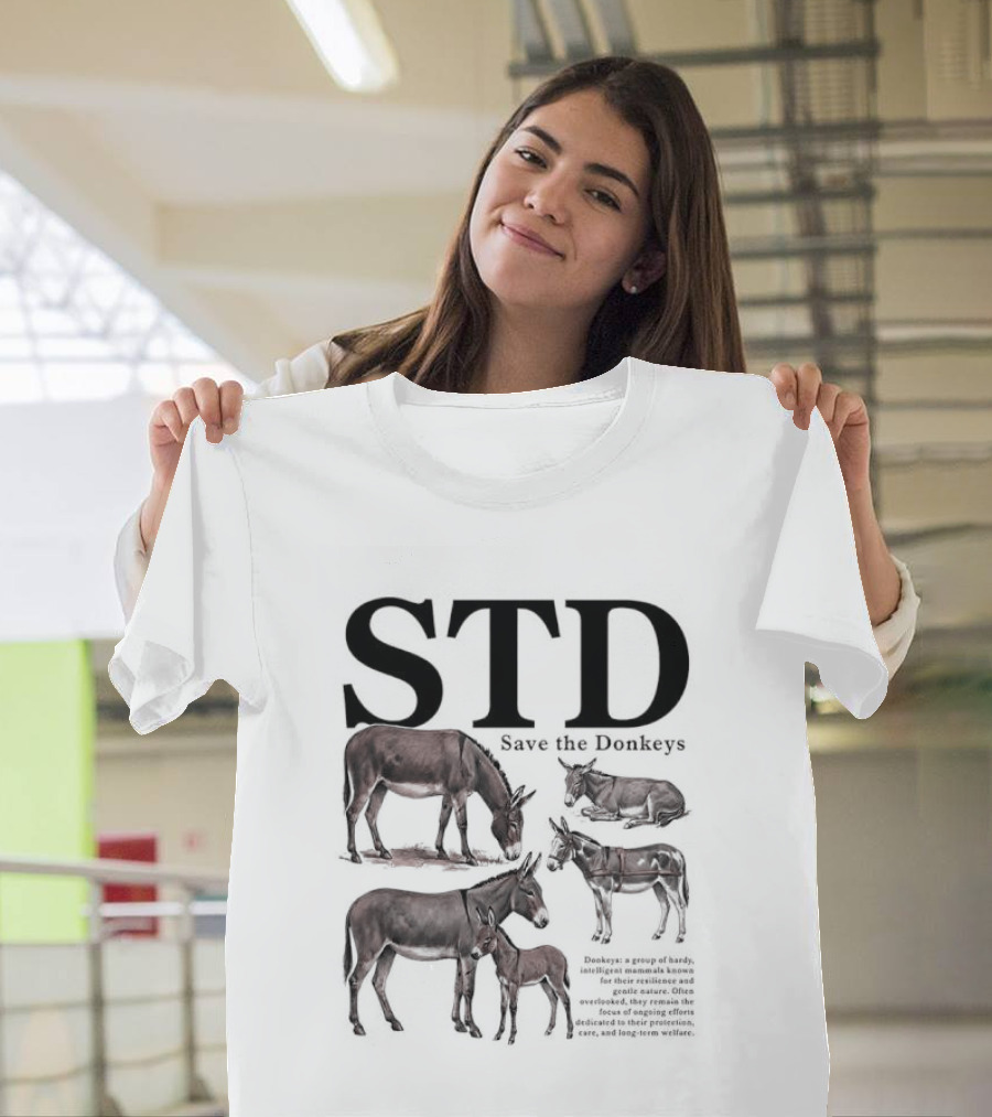 STD Save The Donkeys Animal Conservation Awareness T-Shirt