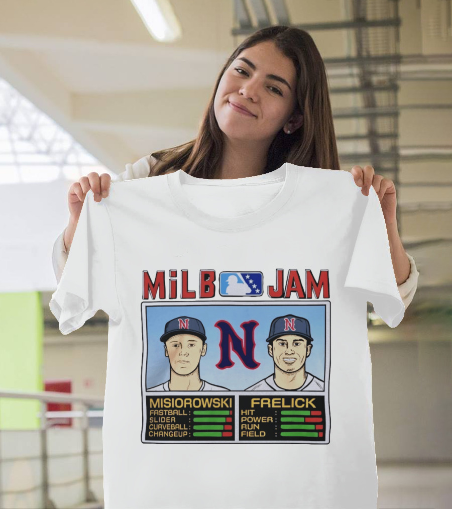 MiLB Jam Nashville Sounds Misiorowski Frelick Fastball Power Baseball T-Shirt