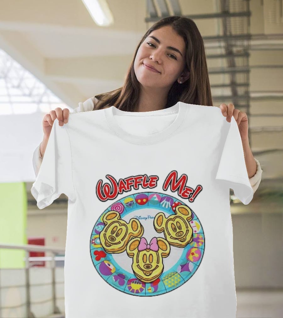 Waffle Me Disney Mickey Minnie Mouse Waffles Plate T-Shirt