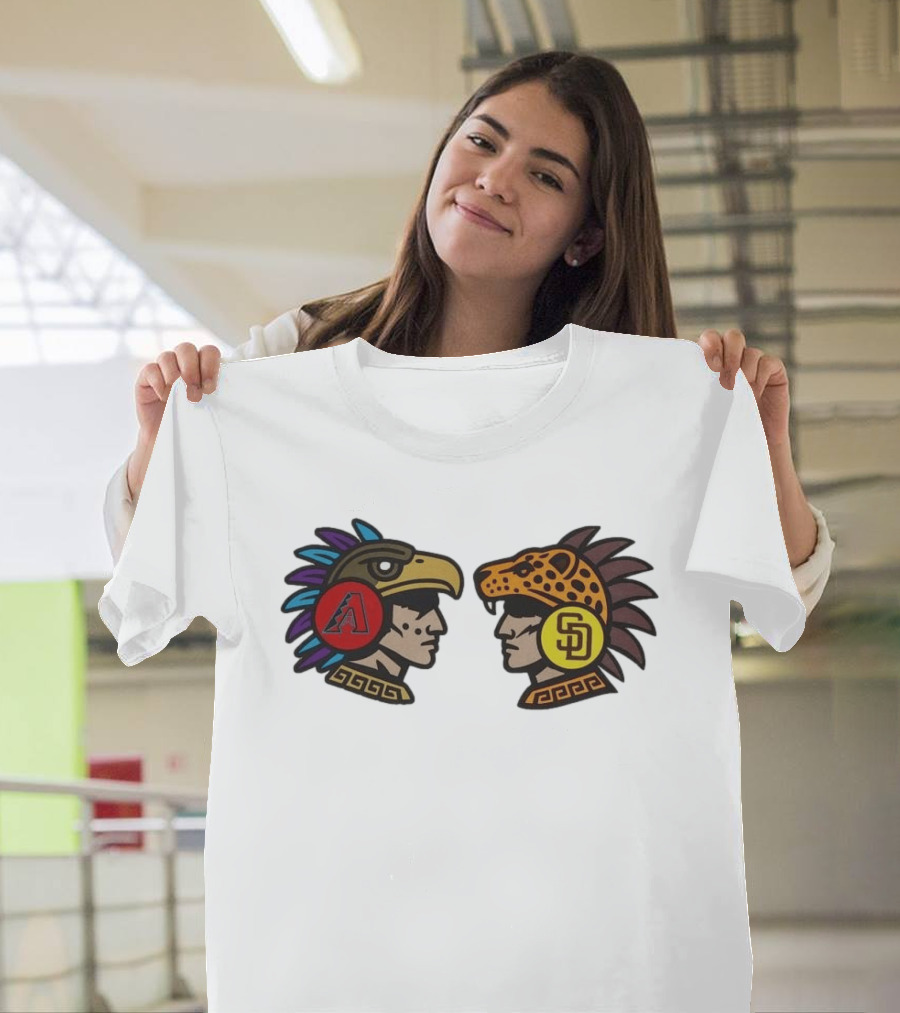 2026 MLB World Tour Mexico City Series Diamondbacks Vs Padres Aztec Style Logos T-Shirt