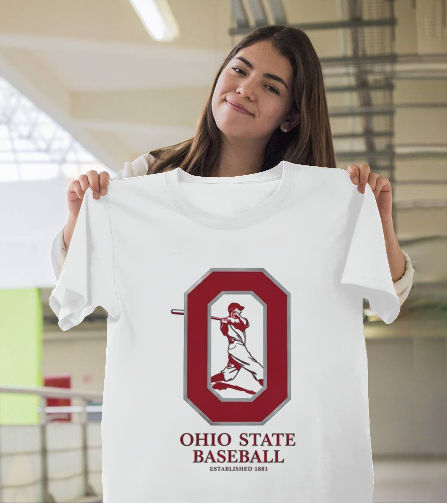 Ohio State Baseball Established 1881 Buckeyes Iconic "O" And Batter T-Shirt