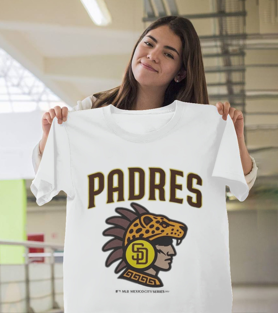 San Diego Padres MLB Mexico City Series 2026 Aztec Jaguar Warrior T-Shirt