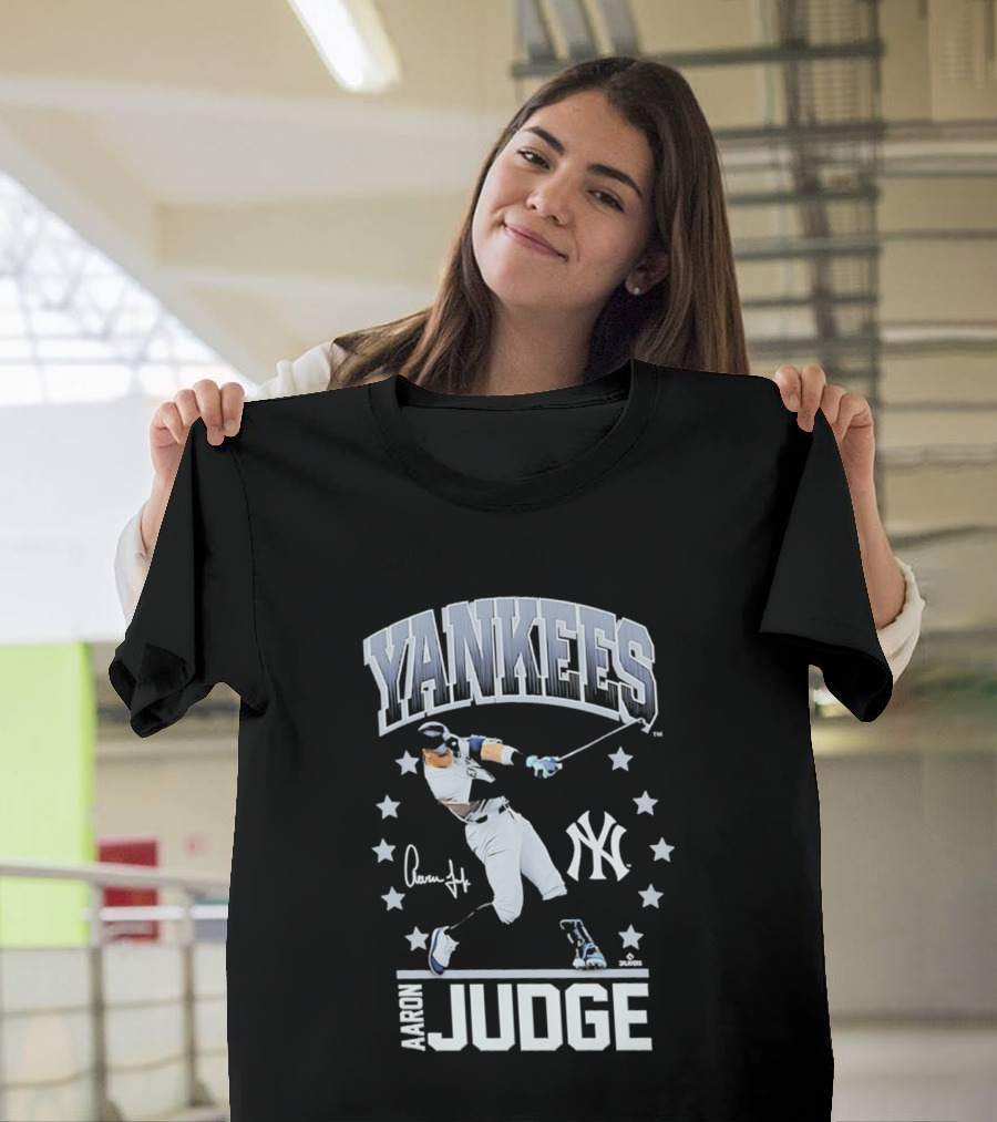 New York Yankees Aaron Judge Autograph Stars Yankee T-Shirt