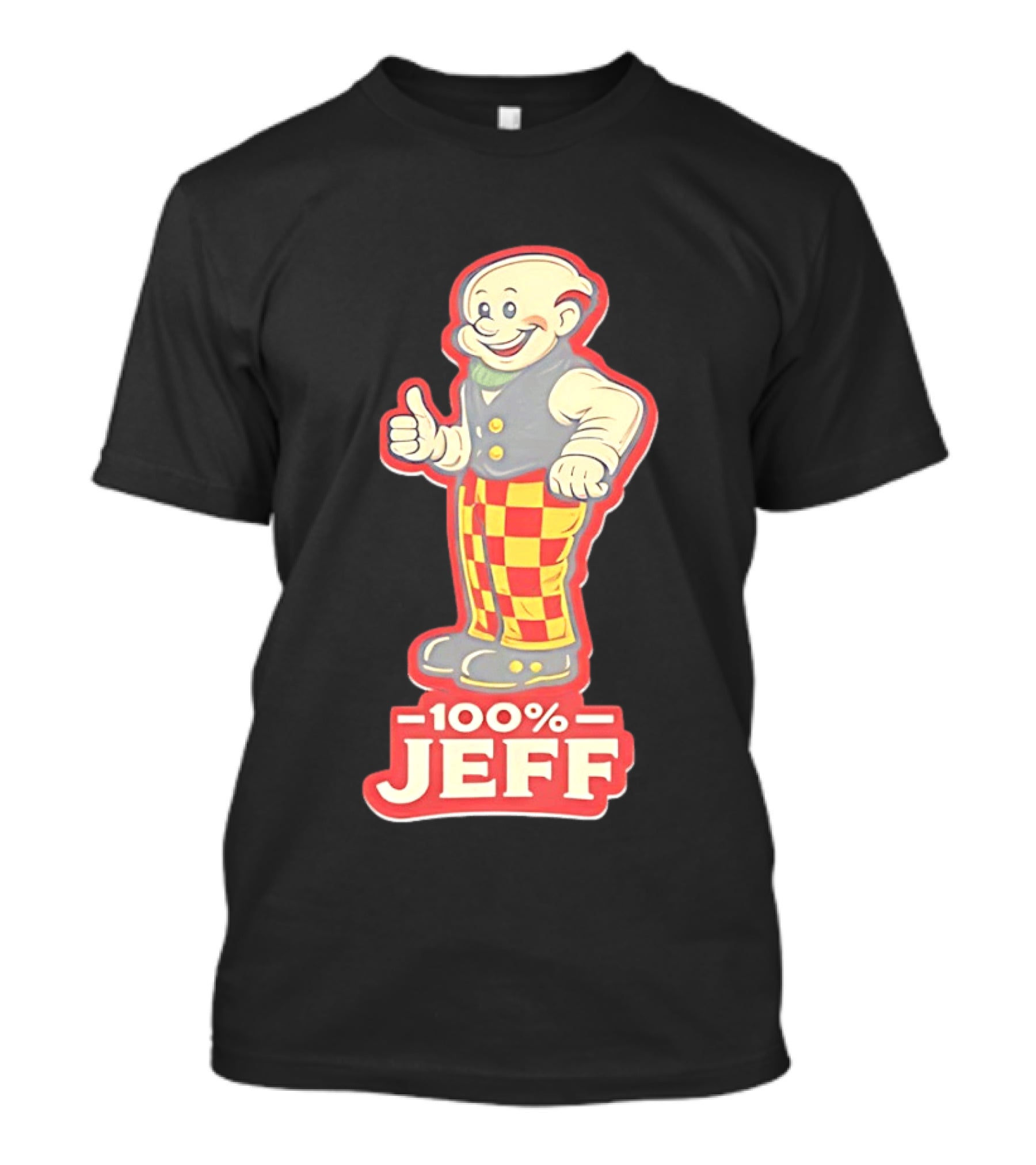 100 Percent Jeff Thumbs Up Character Checker Pants T-Shirt