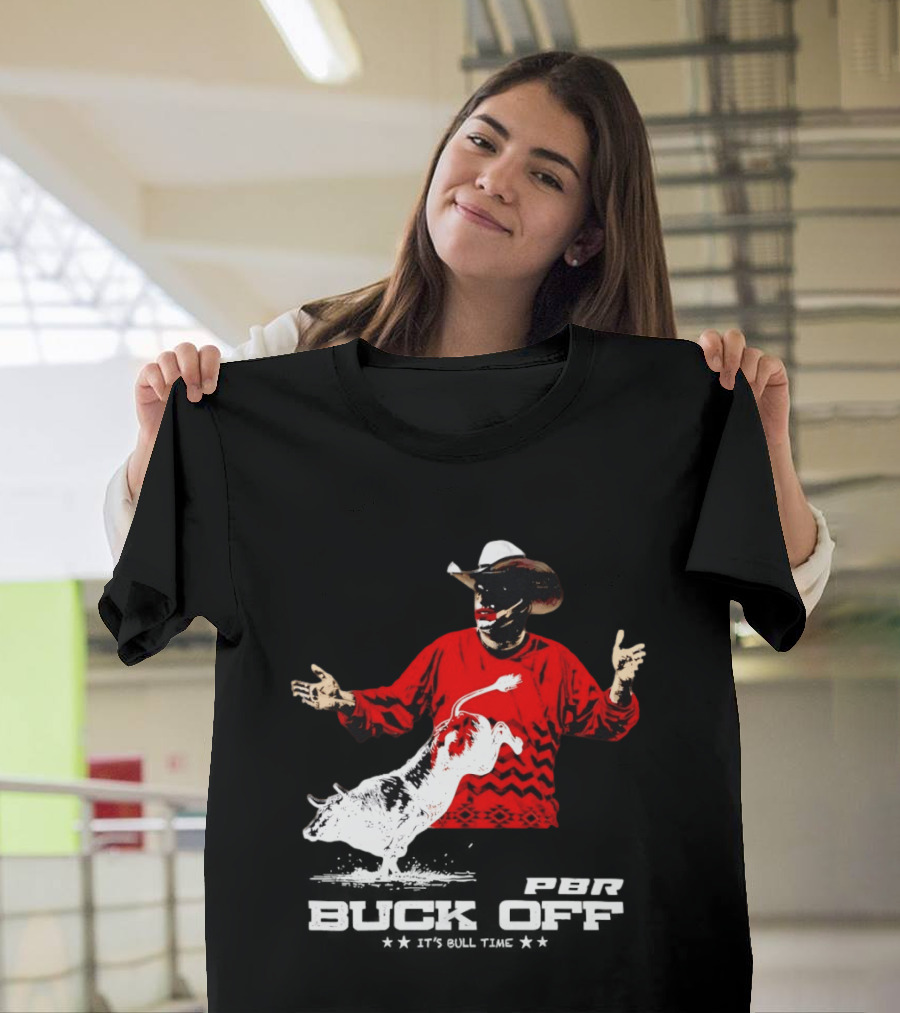 PBR Flint Buck Off It's Bull Time Cowboy Hat Bull Rider Red Sweater T-Shirt