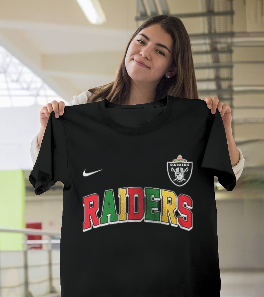 Las Vegas Raiders Cinco De Drinko Bitchachos Skeleton Raiders Text Sombrero T-Shirt