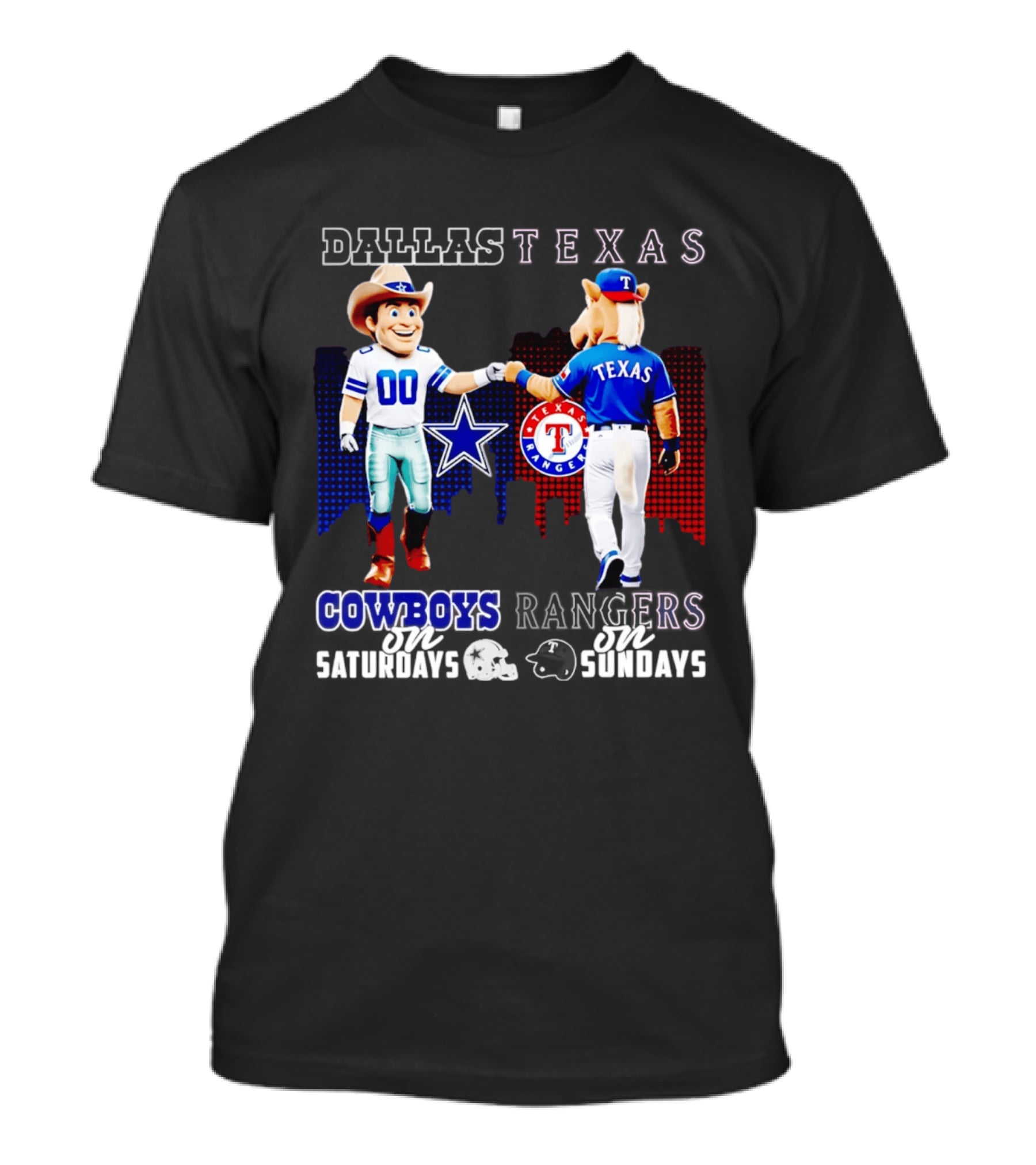 Dallas Texas Cowboys Rangers Skyline Texas Rangers T-Shirt
