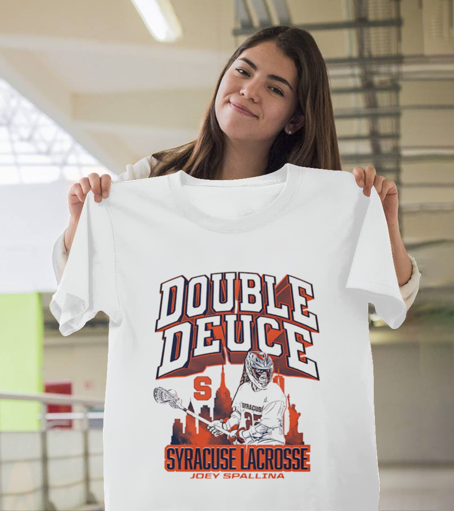 Double Deuce Syracuse Lacrosse Joey Spallina City Skyline T-Shirt