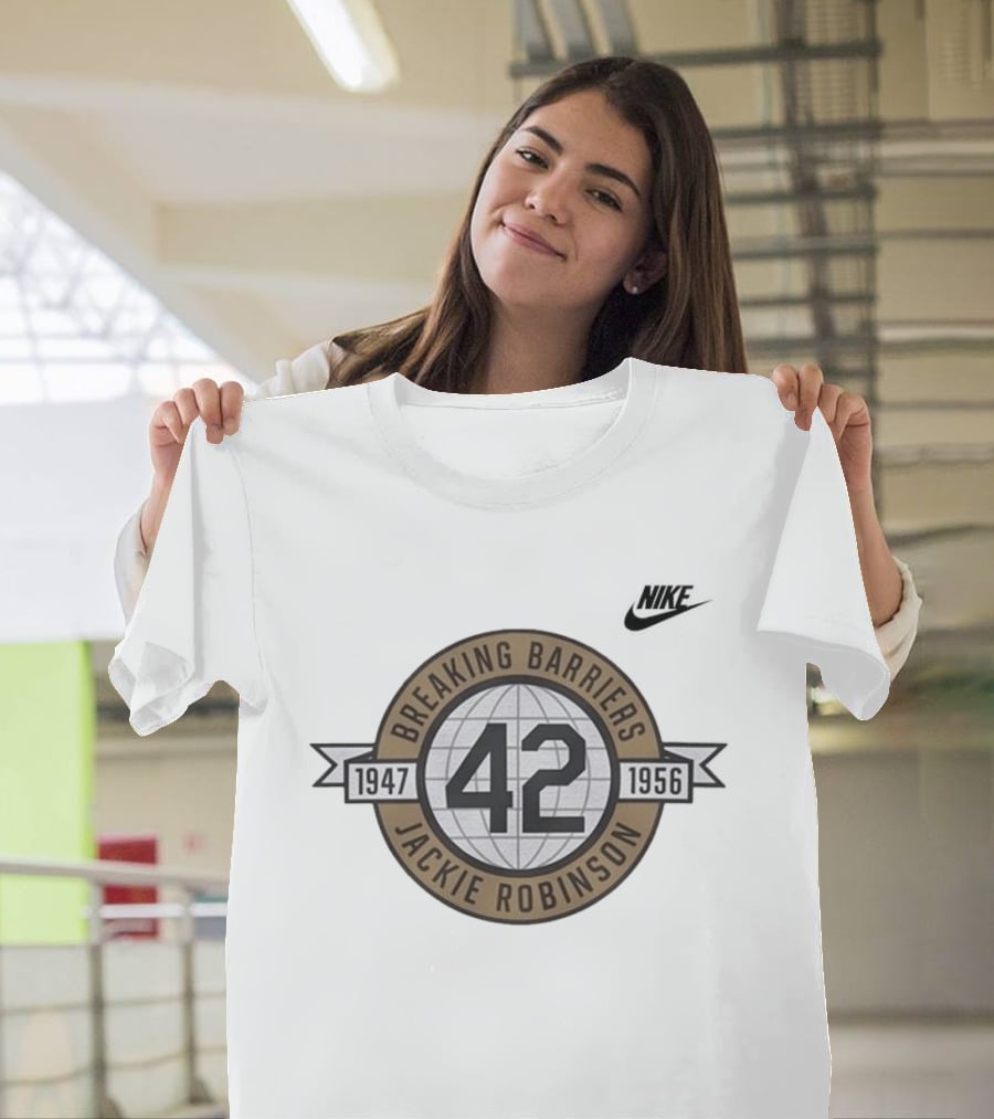Los Angeles Dodgers Jackie Robinson Breaking Barriers Legend Night 2026 Nike 42 1947 1956 T-Shirt