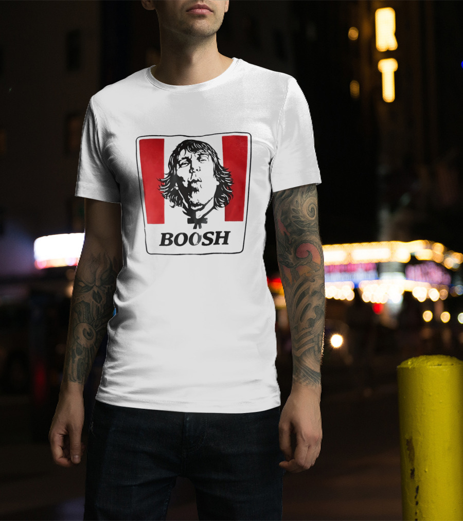 The Mighty Boosh Boosh Face Red Stripes T-Shirt