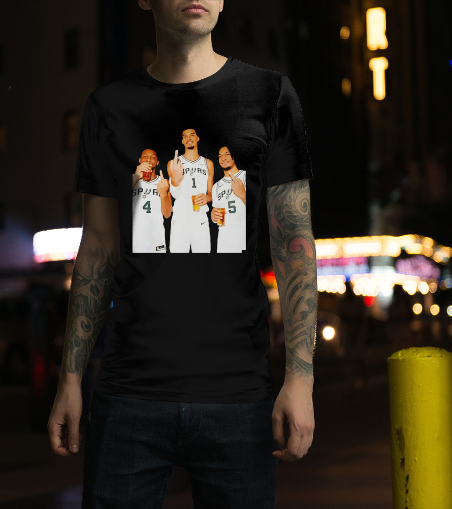 San Antonio Spurs Trinity Beers And Middle Finger Gesture T-Shirt