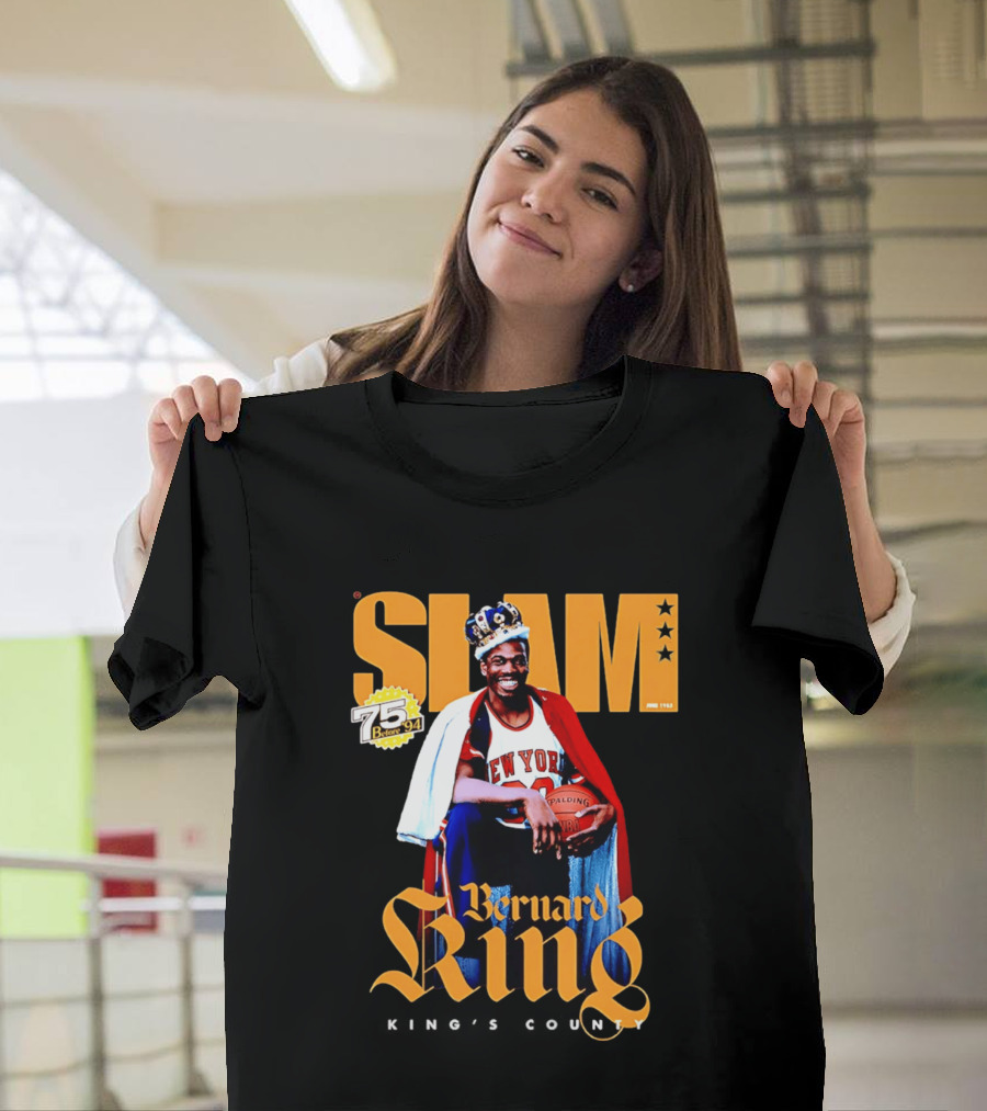 Bernard King New York Knicks Slam June 1995 King's County 75 Before 94 T-Shirt