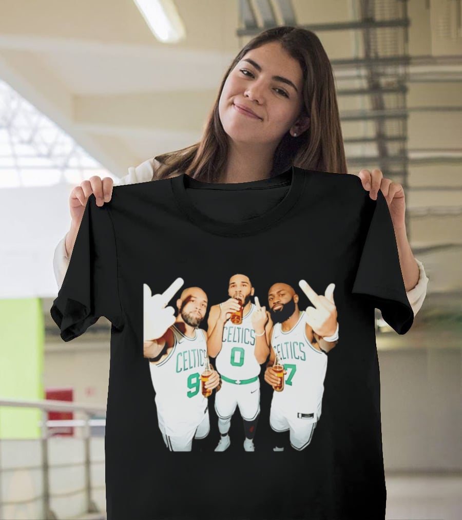 Boston Celtics Players Trinity Middle Finger Beers Humor T-Shirt