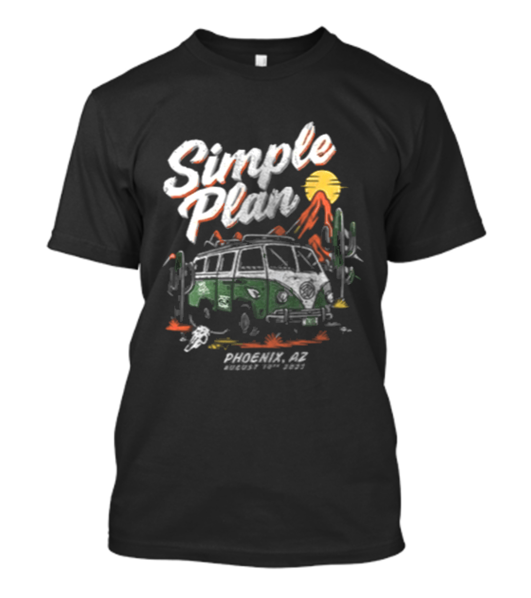 Simple Plan Bigger Than You Think Tour Vintage Van Scenic Desert Adventure T-Shirt