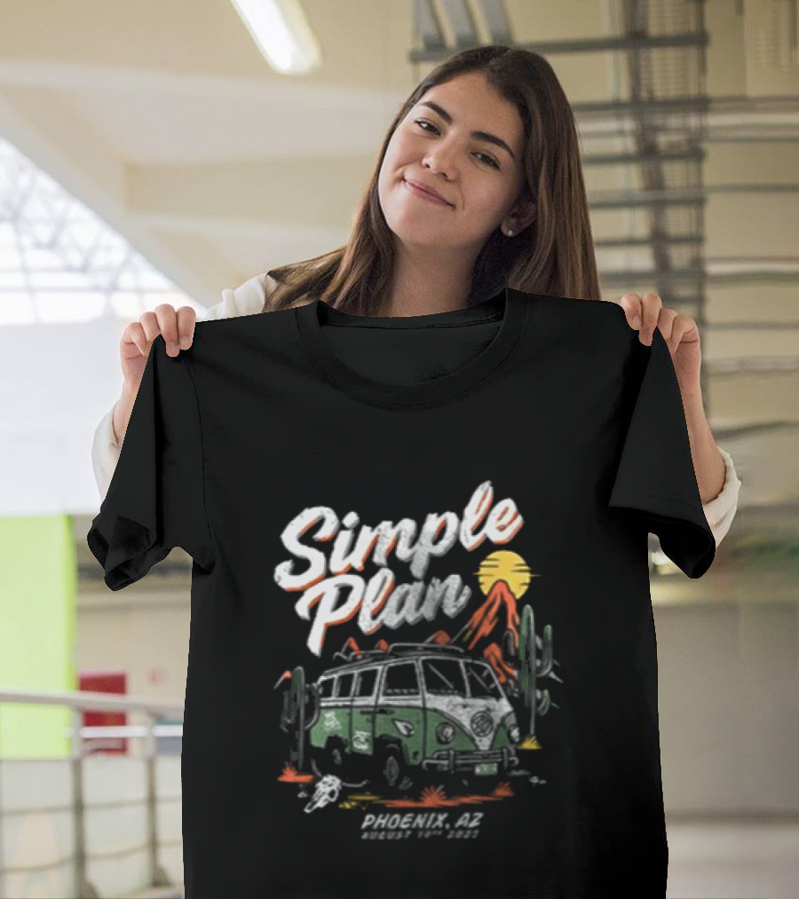 Simple Plan Bigger Than You Think Tour Vintage Van Scenic Desert Adventure T-Shirt