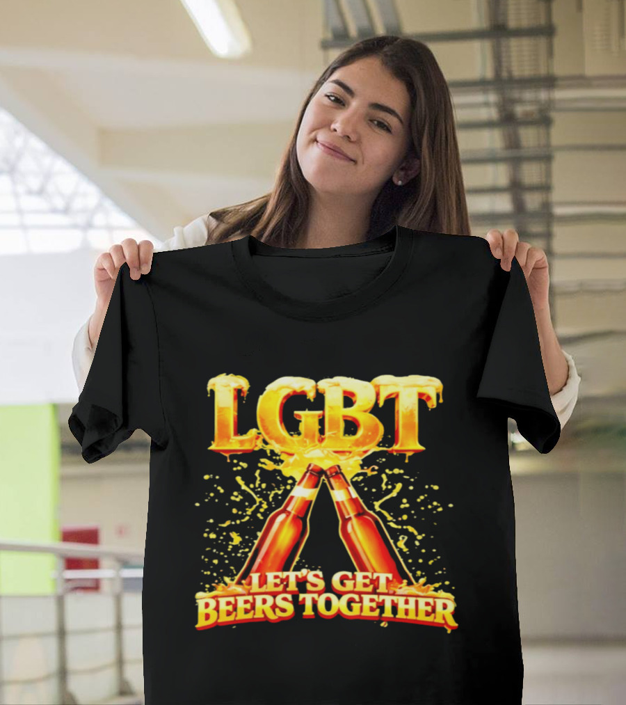 LGBT Let's Get Beers Together Celebration With Beer Bottles T-Shirt