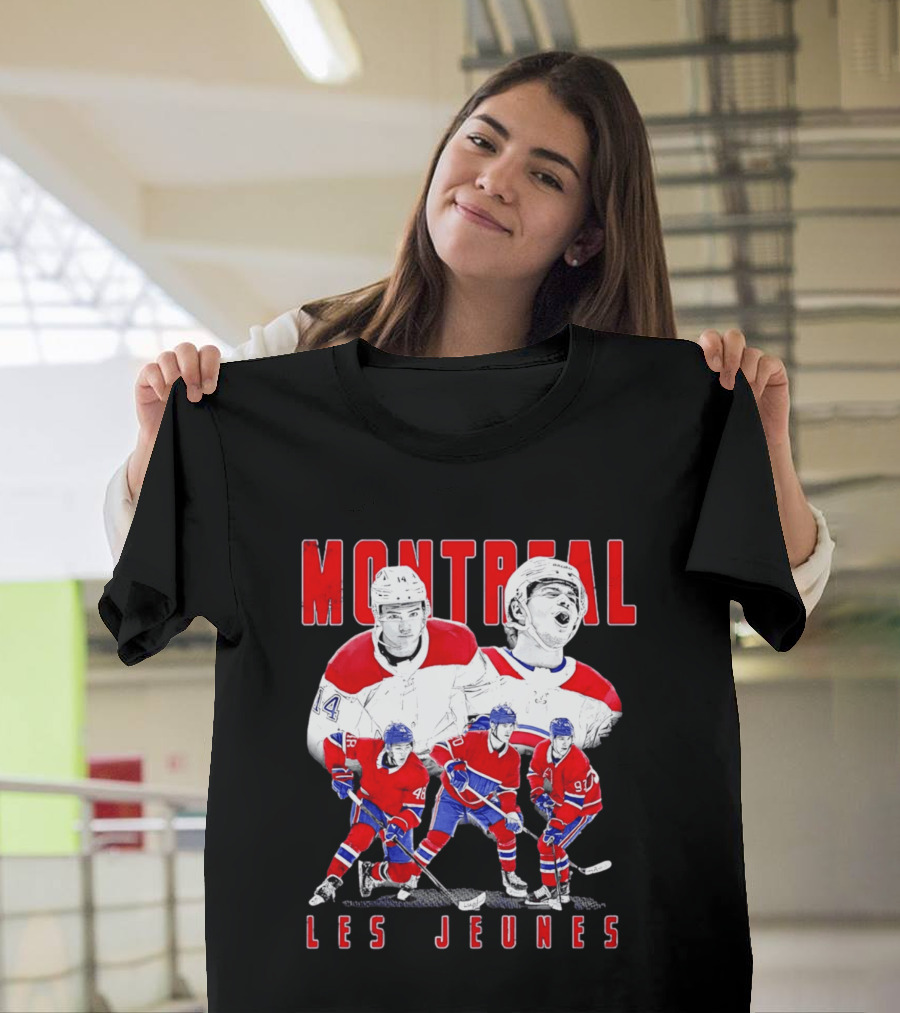 Montreal Les Jeunes Hockey Players Red Jerseys Ice Skating T-Shirt