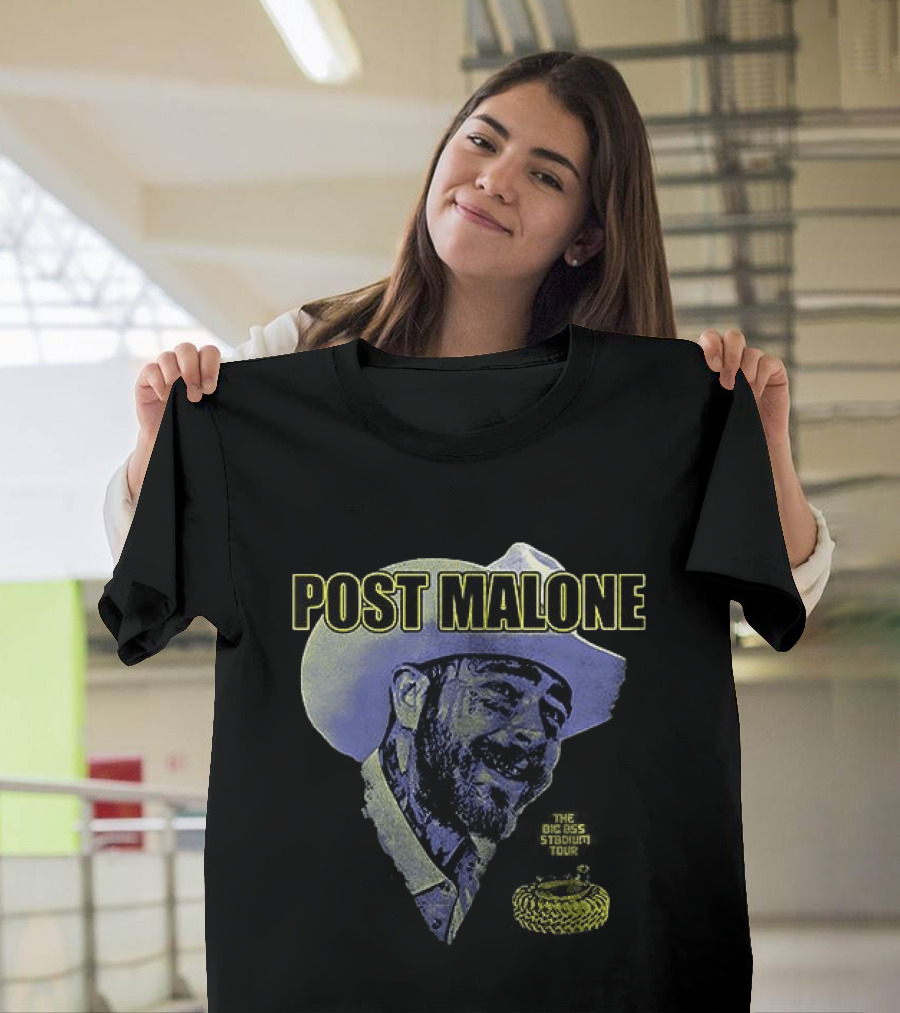 Post Malone Big Ass Stadium Tour Porty Co Dates Schedule Cowboy Hat Snake T-Shirt