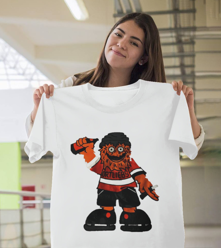 Gritty Philadelphia Flyers Hockey Club Ortliebs Mascot Pose T-Shirt
