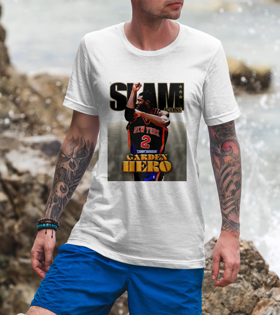Slam Icons Larry Johnson New York 2 Garden Hero T-Shirt