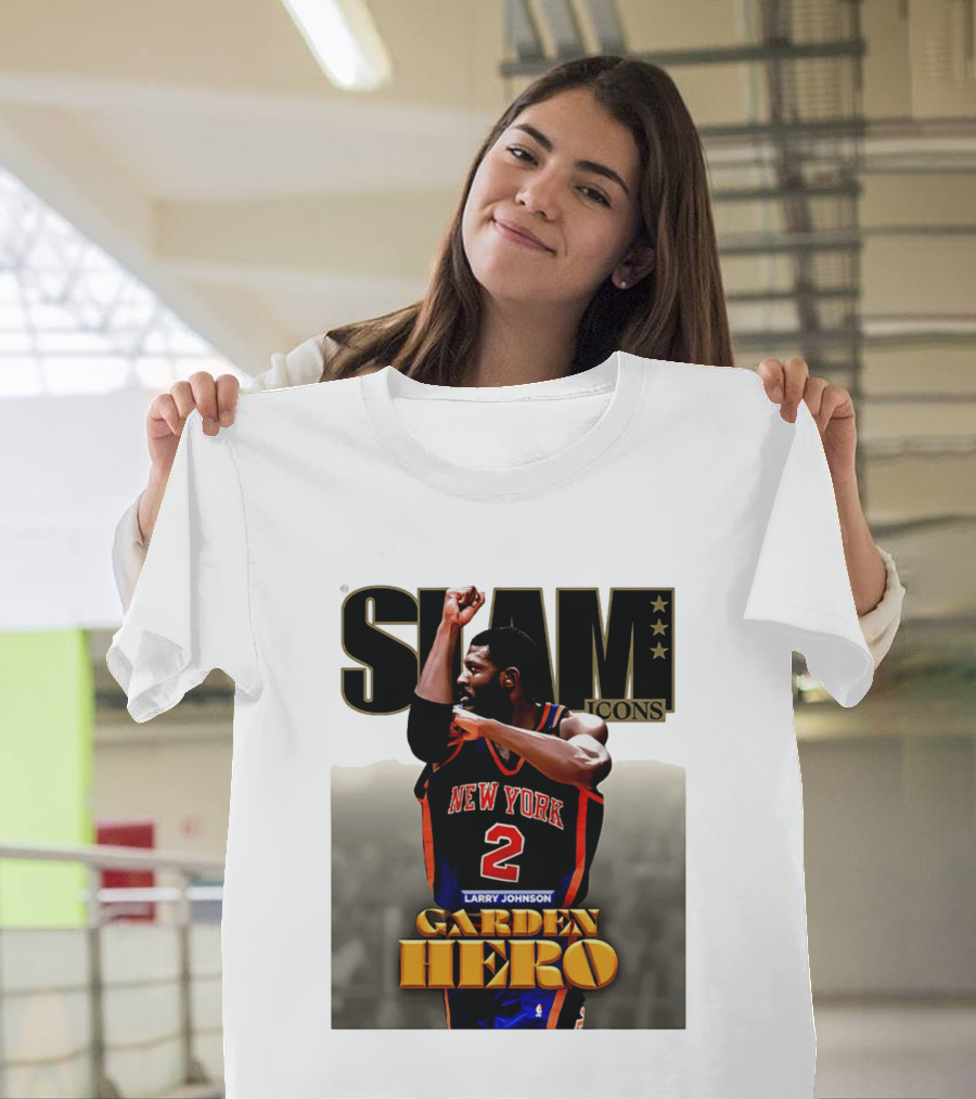 Slam Icons Larry Johnson New York 2 Garden Hero T-Shirt