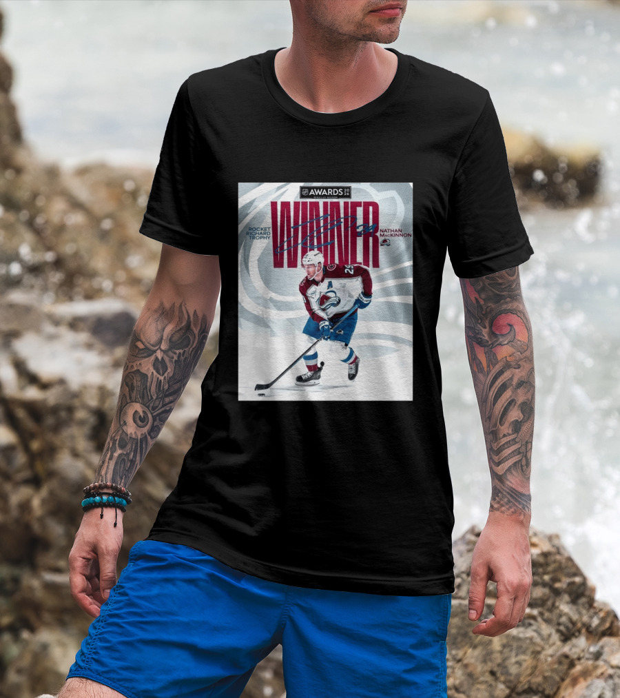 NHL 2026 Awards Rocket Richard Trophy Nathan MacKinnon Winner T-Shirt