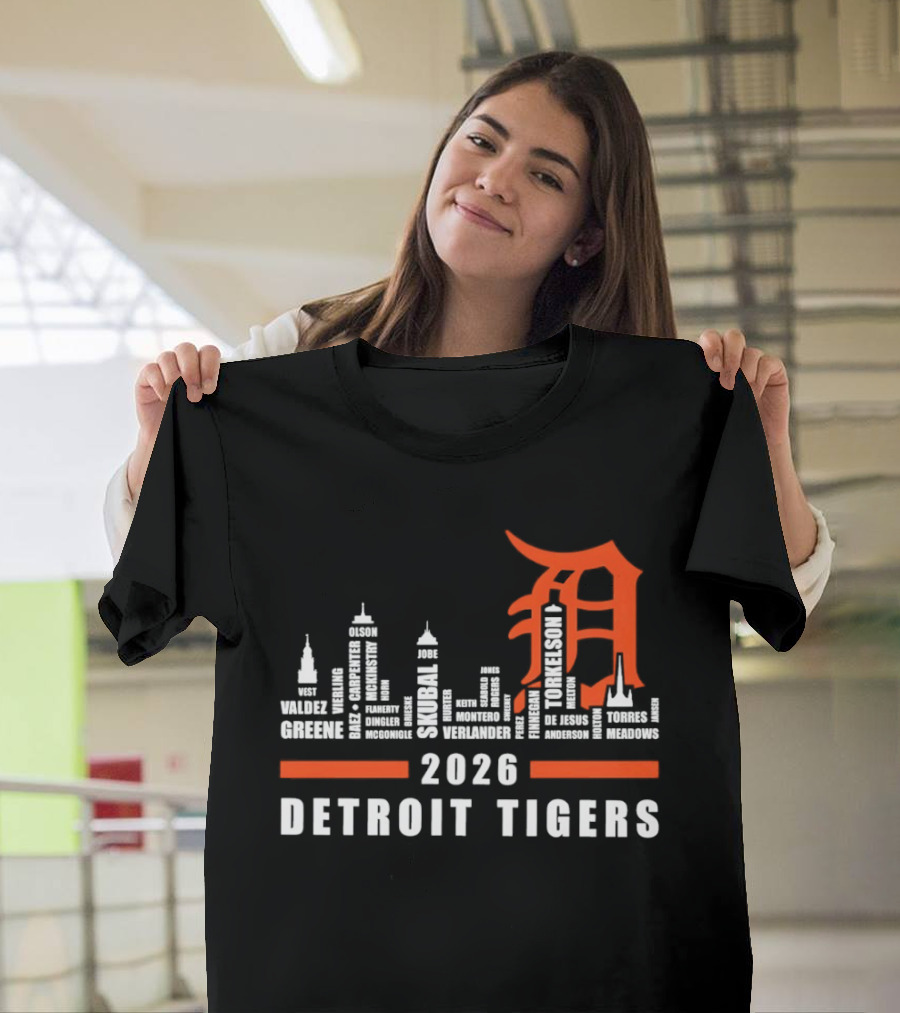 Detroit Tigers 2026 City Skyline T-Shirt