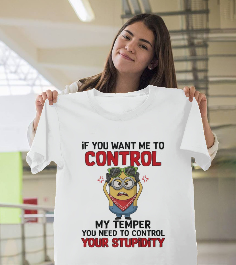 Grumpy Minion Control My Temper Control Your Stupidity T-Shirt