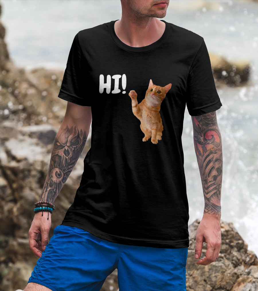 Cat Dandy Hi Paw Wave T-Shirt