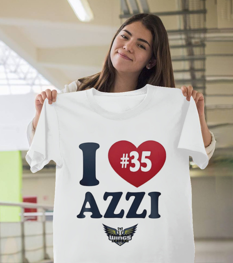 I Love Azzi Fudd Heart 35 Dallas Wings WNBA T-Shirt