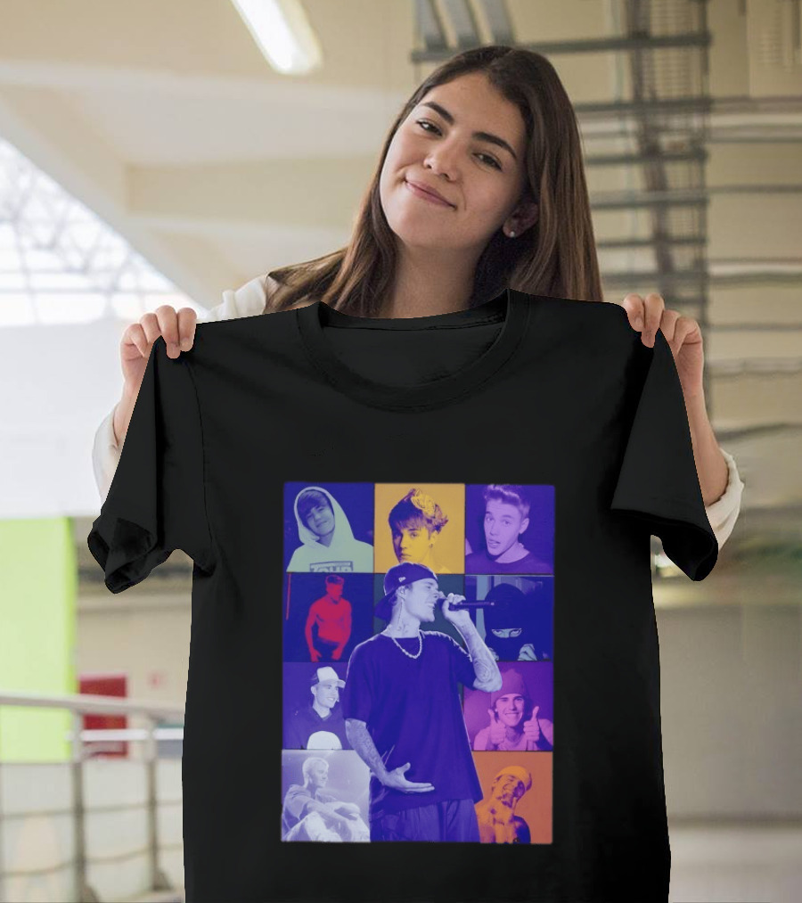 Justin Bieber The Eras Tour Concert Retro Photo Collage T-Shirt
