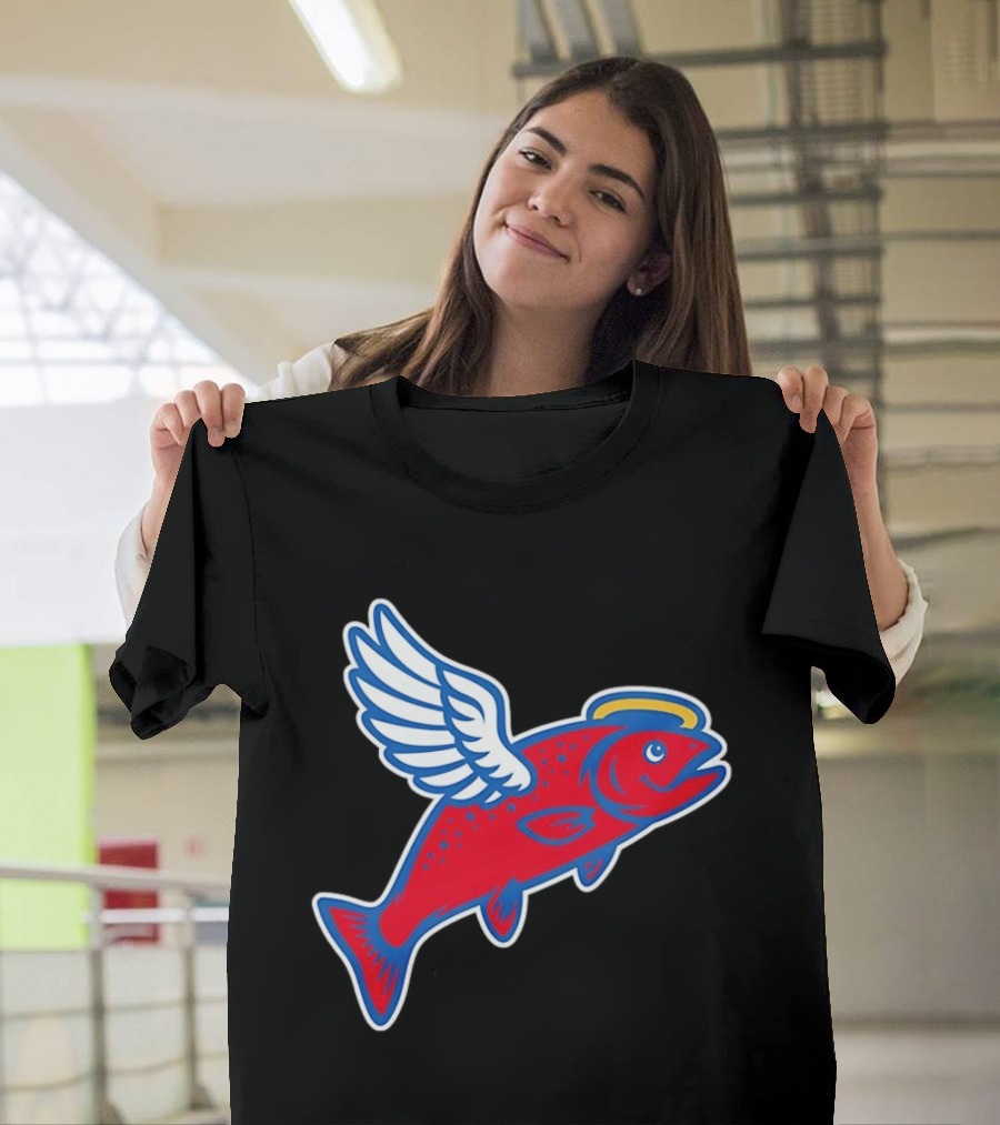 Los Angeles Angels Baseball Flying Fish With Halo And Wings T-Shirt