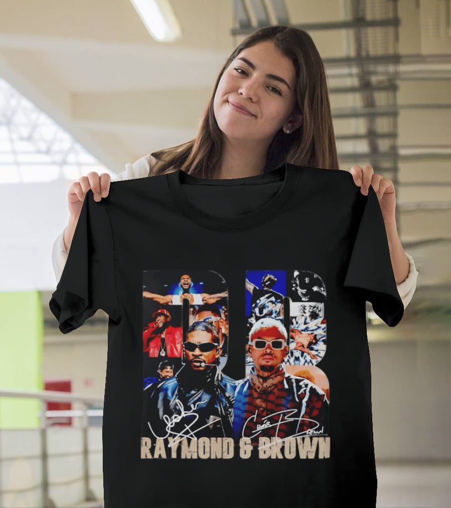 Usher Raymond Chris Brown Raymond And Brown Tour Signatures Sunglasses T-Shirt