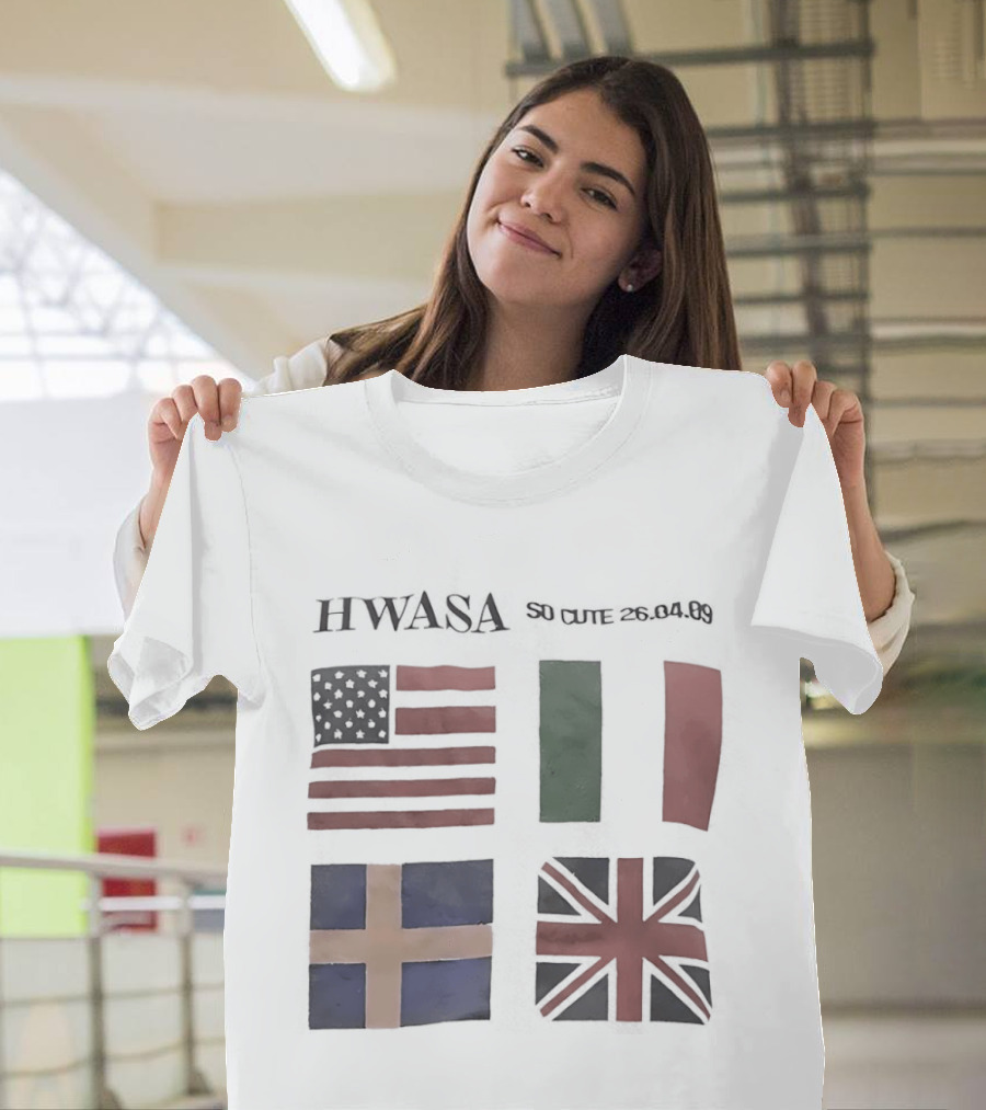 Hwasa USA Italy Sveriges British Flags T-Shirt