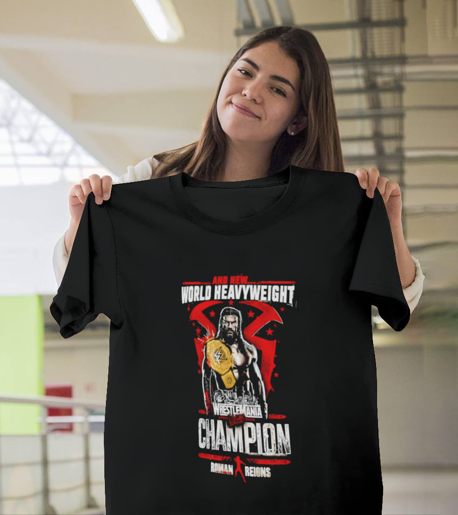 Roman Reigns WrestleMania 42 And New World Heavyweight Champion T-Shirt