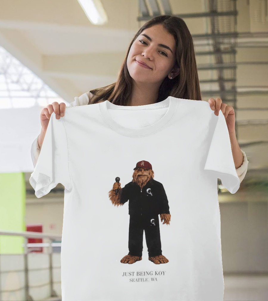 Sasquatch Portland Trail Blazers Just Being Koy Seattle WA Mascot Microphone Outfit T-Shirt