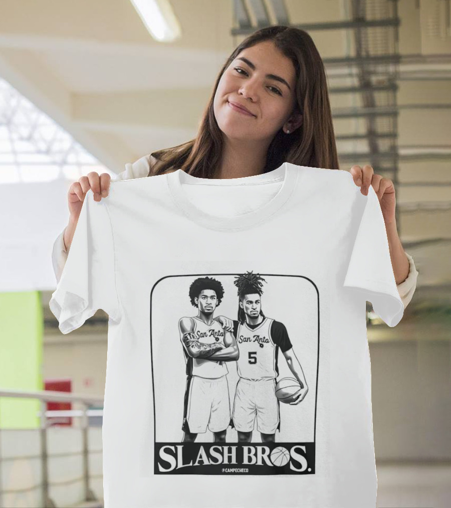 Stephon Castle Dylan Harper San Antonio Spurs Slash Bros Basketball Legends T-Shirt