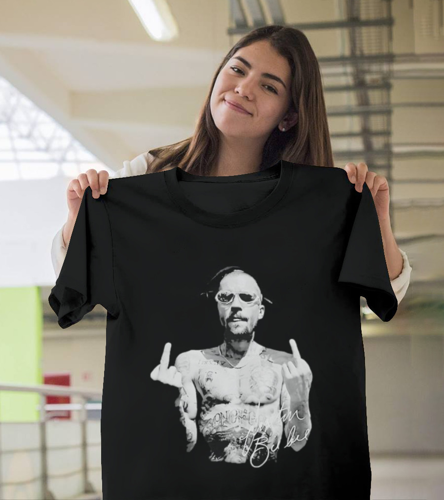 Justin Bieber Middle Finger Bieberchella World Tour 2026 Black And White Tattoo T-Shirt