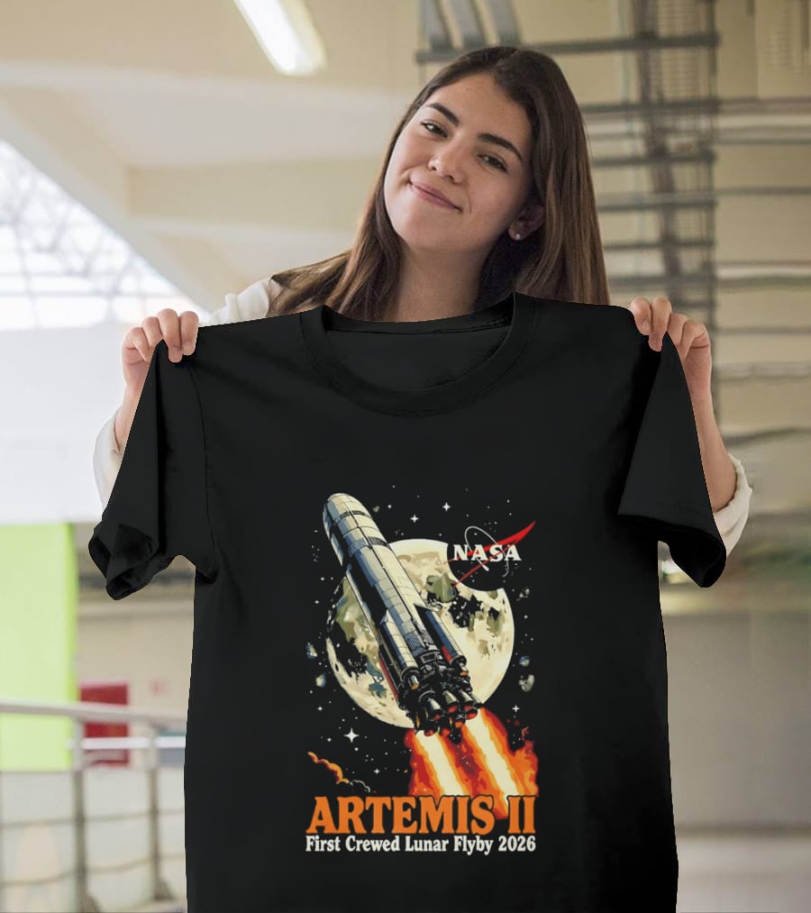 NASA Artemis II 2026 First Crewed Lunar Flyby Mission Launch T-Shirt