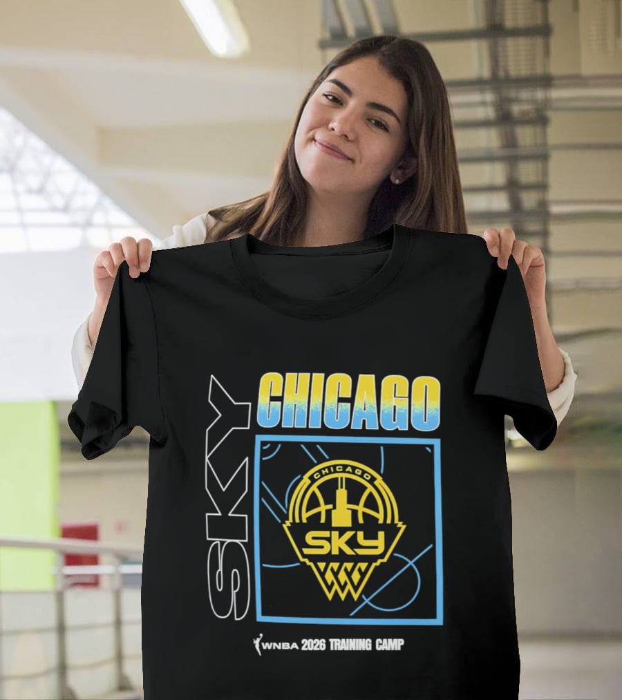 Chicago Sky WNBA 2026 Training Camp Logo With Basketball And Skyline T-Shirt