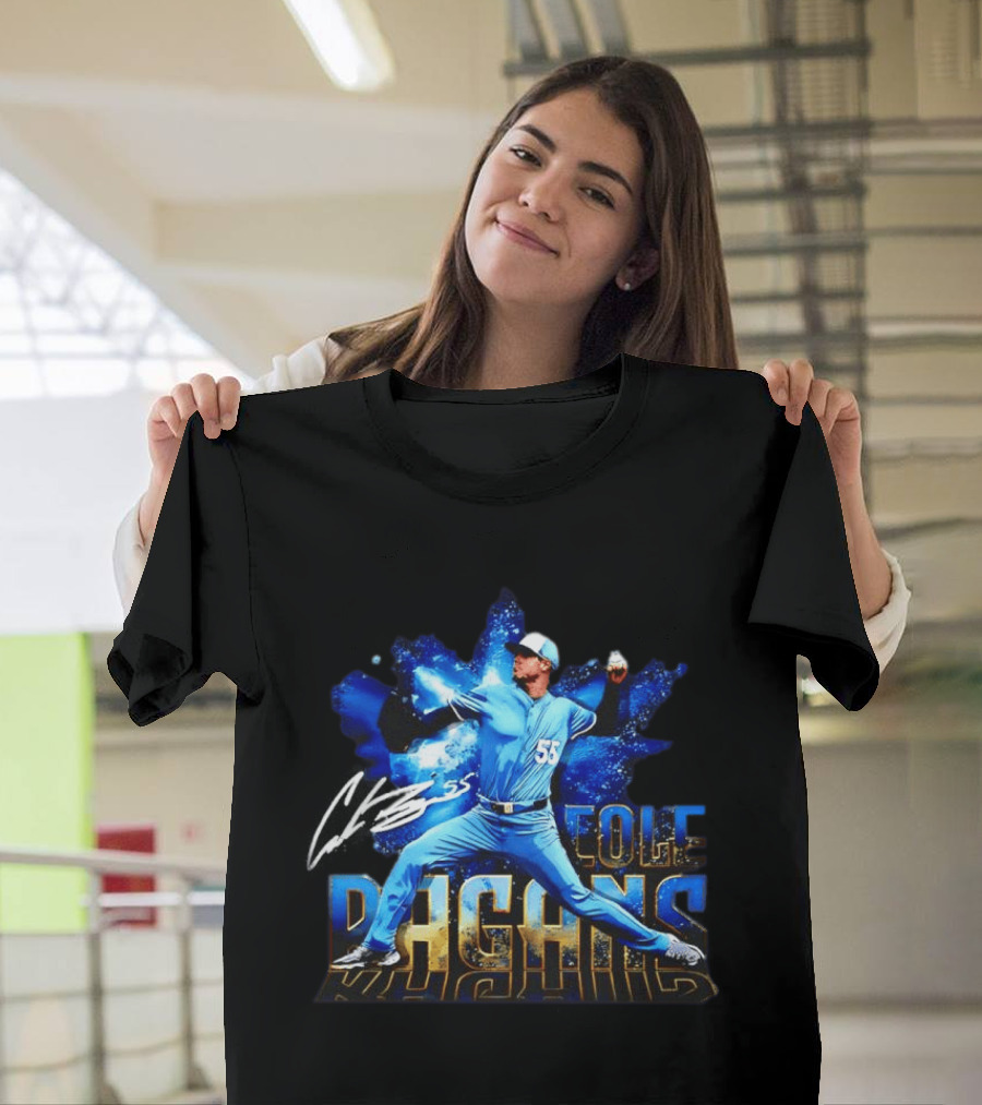 Cole Ragans 55 Kansas City Royals MLB Burst Pitcher Action T-Shirt