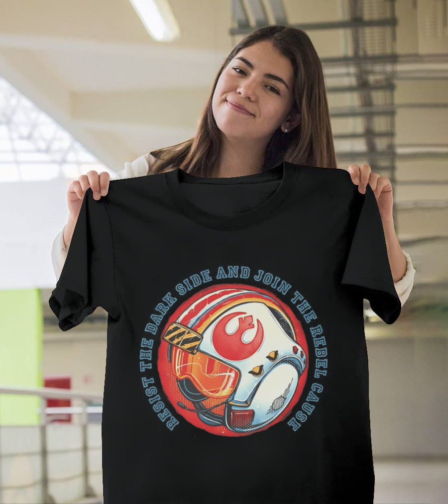 Resist The Dark Side And Join The Rebel Cause Starfighter Helmet T-Shirt