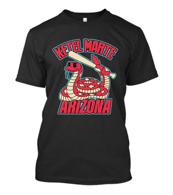 Ketel Marte Arizona Snake Cartoon With Baseball Bat T-Shirt