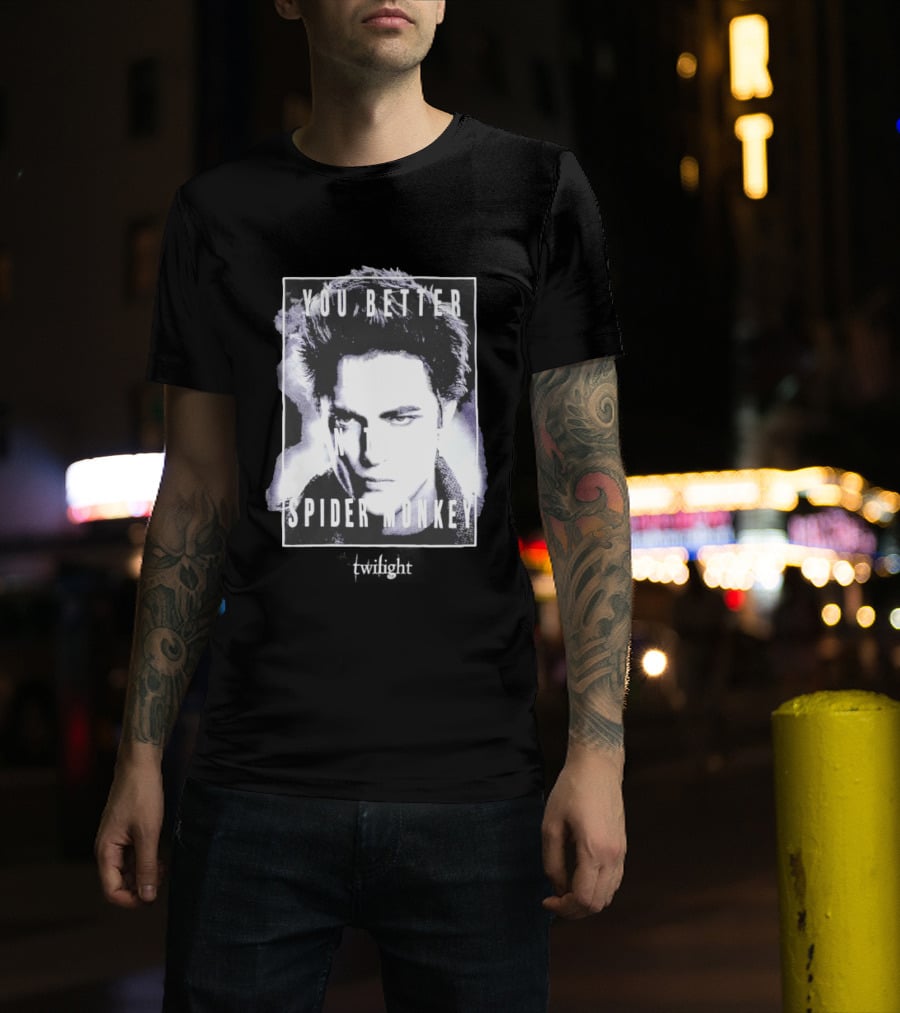 The Twilight Saga You Better Hold On Tight Spider Monkey Edward T-Shirt